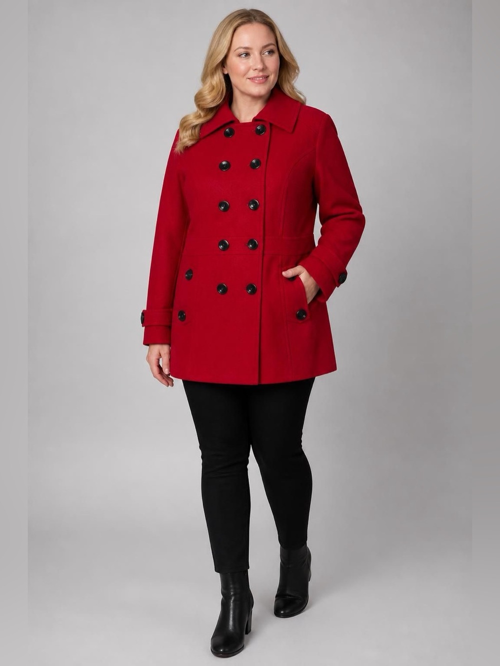 The Avenue red wool-blend Peacoat